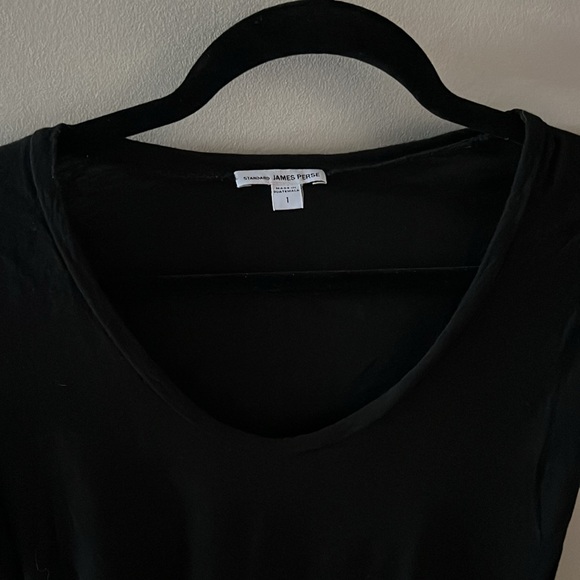 James Perse Women's Deep V-Neck Tee size 1 black - Picture 5 of 6